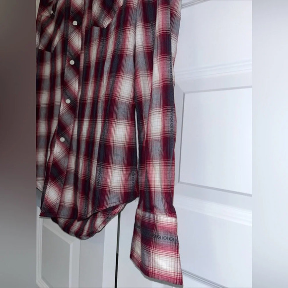 Roper Wear The West Men's Western Shirt Size Small Pearl Snap Blue Red Cowboy - Picture 2 of 7